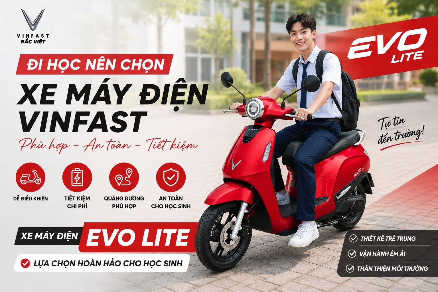 Đi học nên chọn Xe máy điện Vinfast nào
