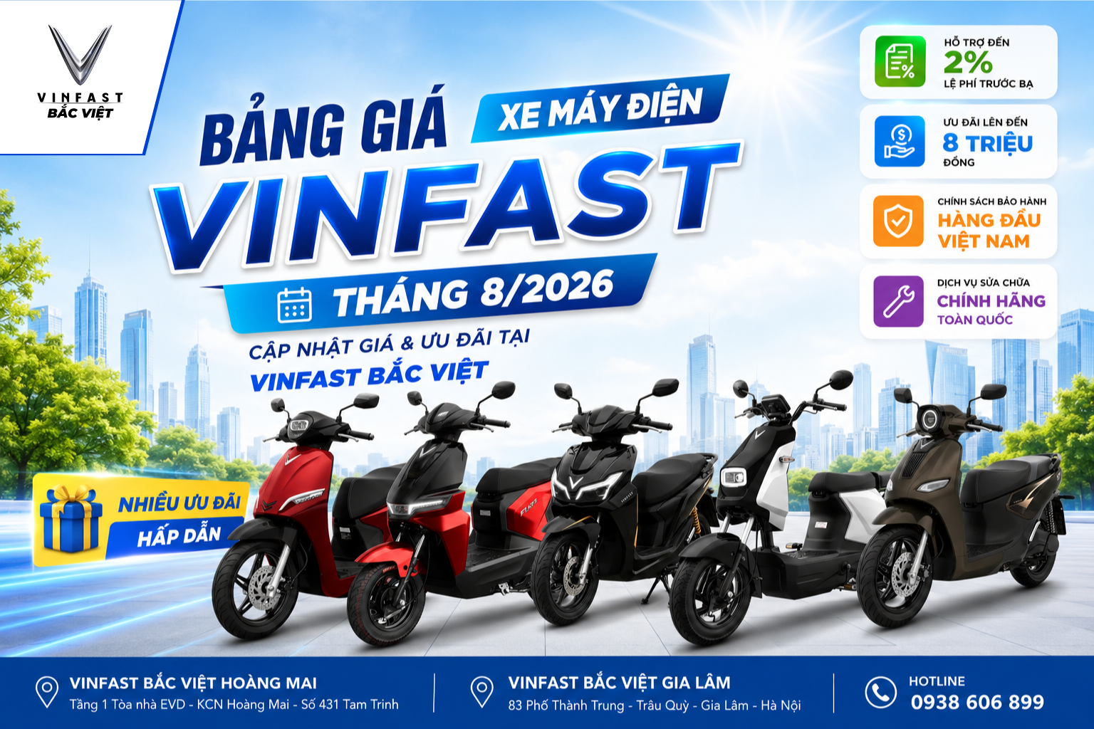 Bảng giá xe máy điện VinFast